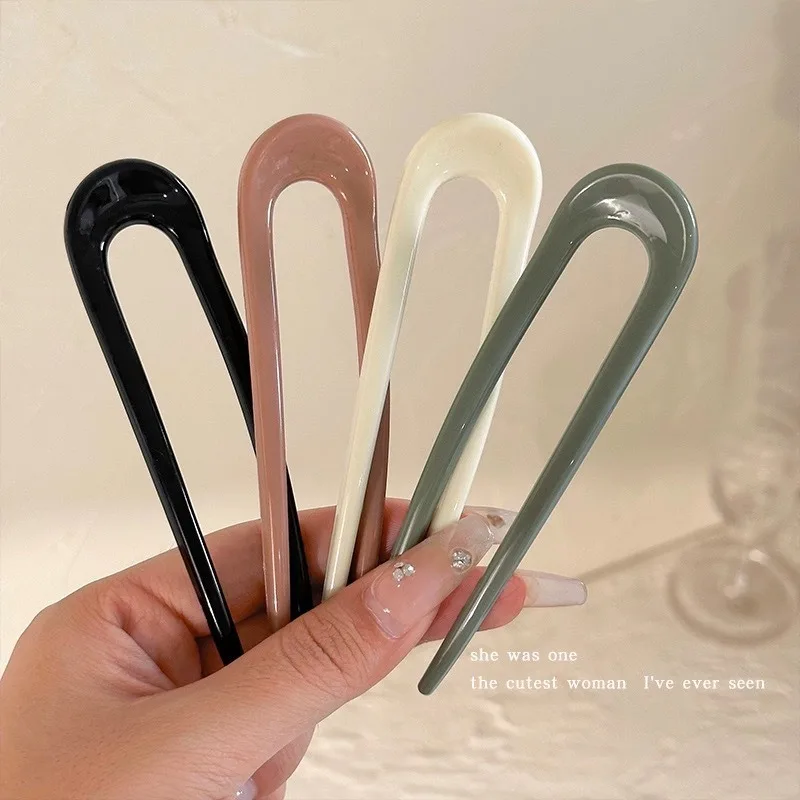 1/5pcs Morandi Series U-shaped Hairpin Simple Design Multiple Colors Available Daily Hair Styling Commuting Fashion Headwear