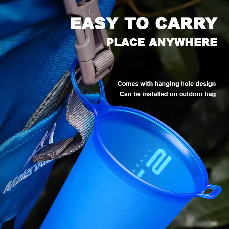 WRELS Folding Water Bottle TPU BPA-Free Collapsible Soft Flask Outdoor Sport Hiking Camping Running Portable Soft Water Bottle - Image 6