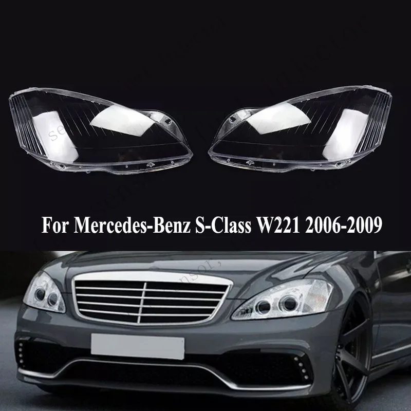 Q+ Fit For 2006-2009 Mercedes Benz W221 S-Class Headlight Lens Cover Transparent
