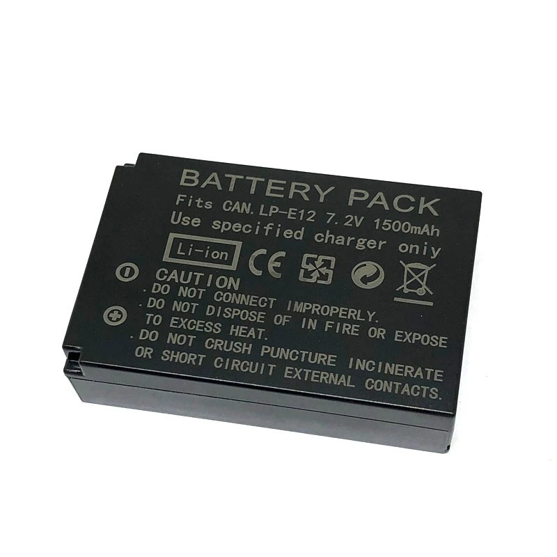 High Quality LP-E12 7.2V 1500mAh Camera Battery + Charger for Canon EOS M100,EOS M50,100D Kiss X7 Rebel SL1 Replacement Battery
