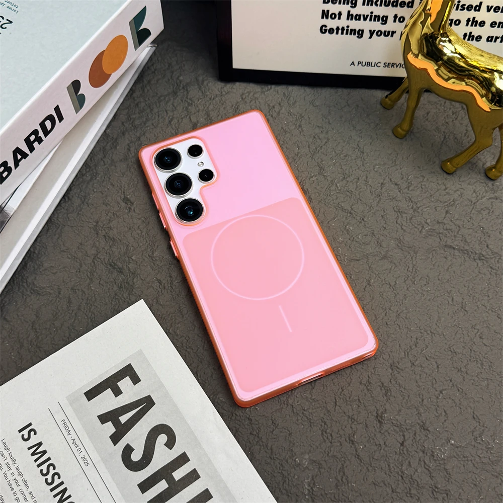 Ultra Thin Matte Frosted Clear Magnetic Case For Samsung Galaxy S26 S25 S24 S23 Ultra Plus For Magsafe Wireless Charging Cover