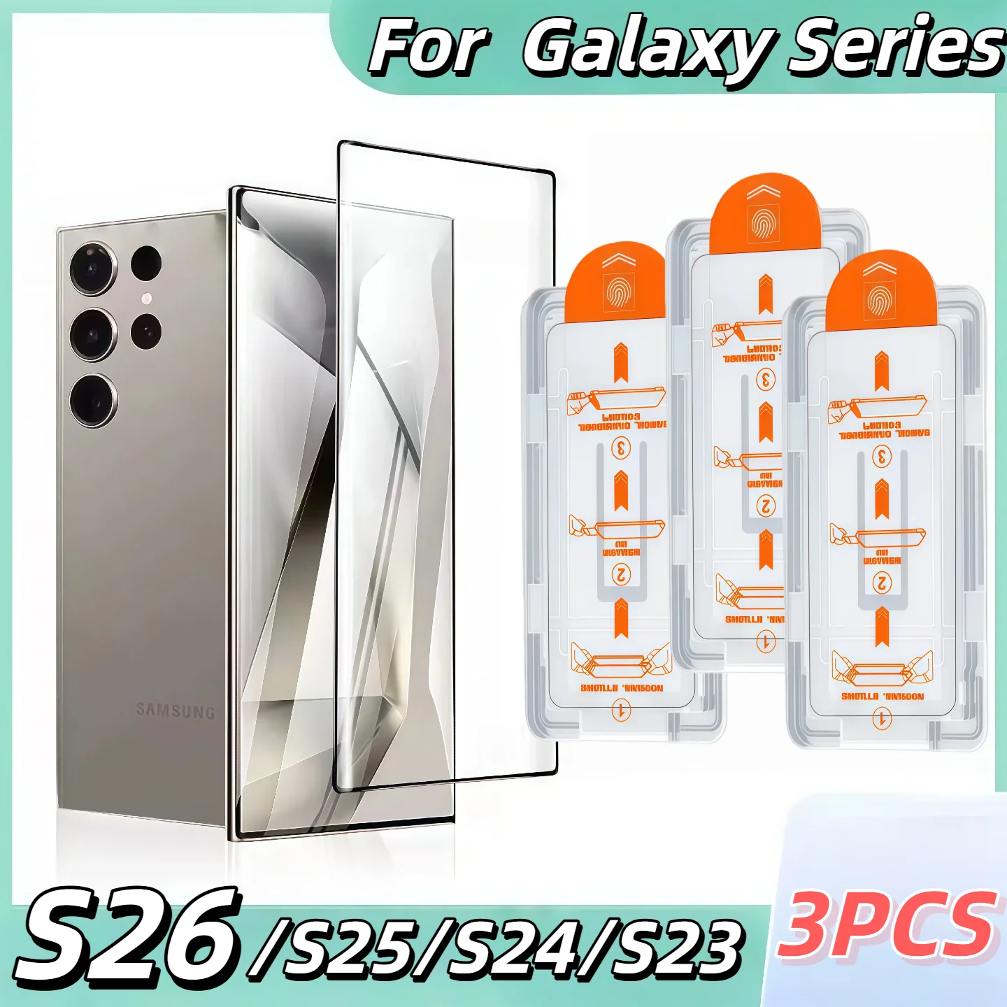 

3-Pack HD Tempered Glass Screen Protector with 9H Hardness for Galaxy S26/S26 Plus/S26 Ultra/S25/S24/S23/S22 /S21Series
