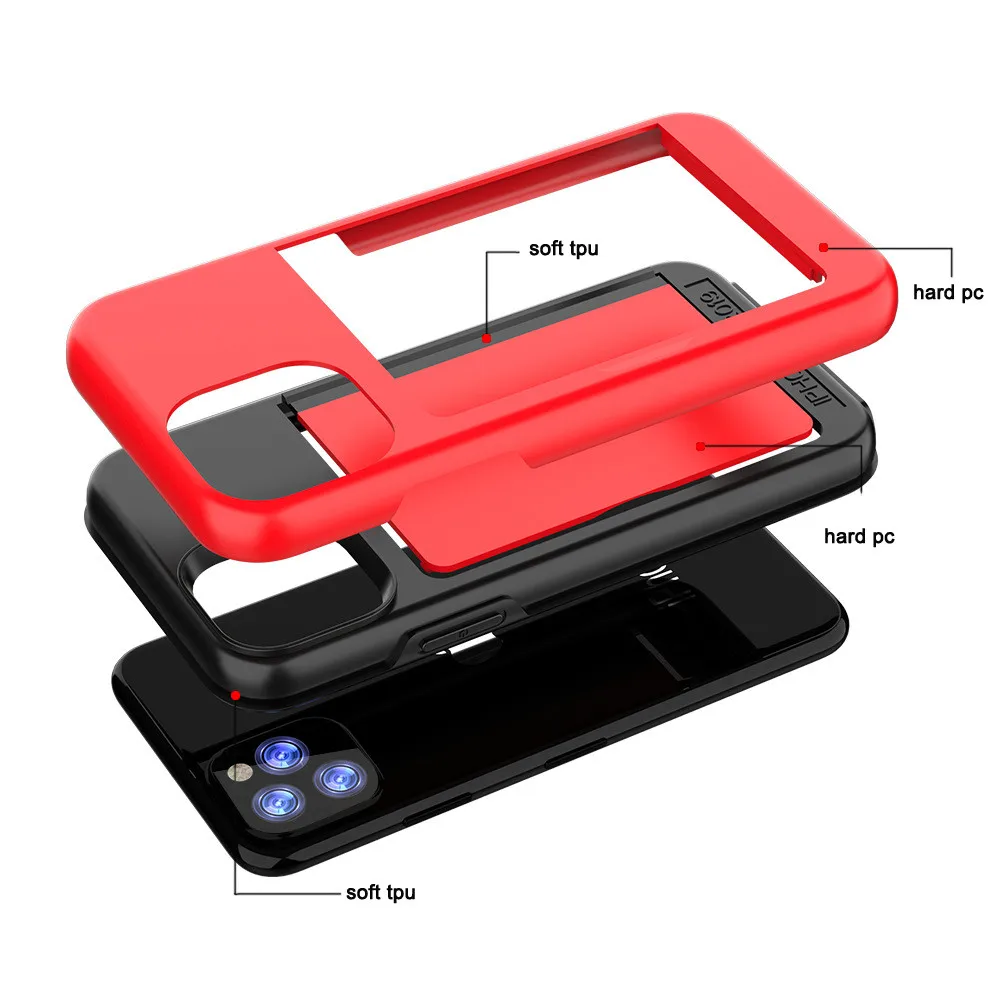 아이폰용 캔디 컬러 케이스, 아머 카드 슬롯 커버, 아이폰 15 15Pro 15plus 15promax Funda Coque