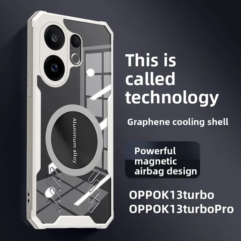 

For OPPO K13 Turbo Pro Case Luxury Heat Dissipation Transparent Magnetic Cover For OPPO K13 Turbo Gaming Heat Dissipation