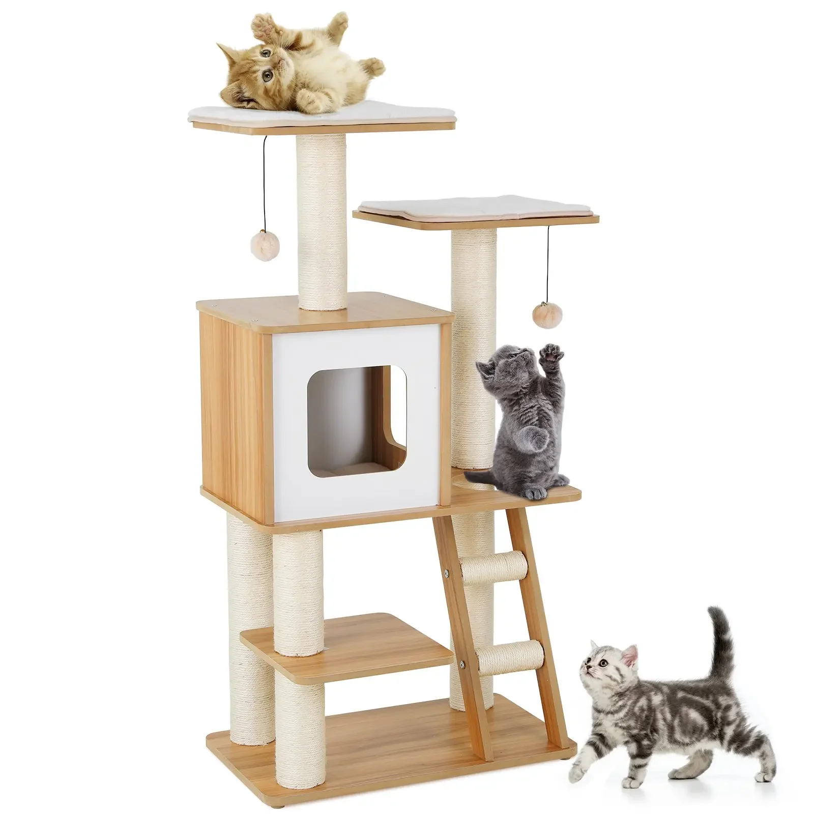 Fast Domestic Delivery Pet Cat Tree House Condo Multi-Level Cat Toys Scratching Post for Cats Wood Climbing Tree Cat Tree Towers