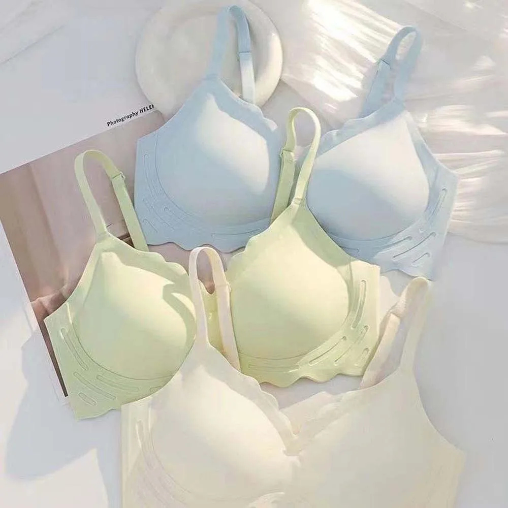 Lingerie Thin Style Wireless Deep V Bra Comfortable Shockproof Women Brassiere Gathered Breasts Soft Seamless Underwear Outdoor