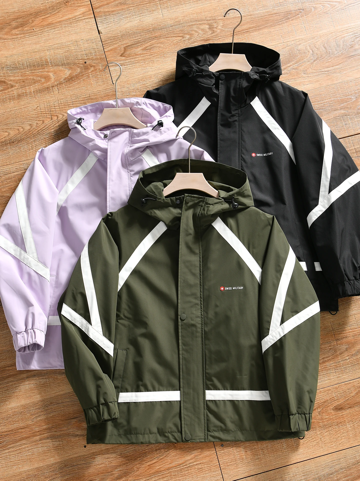 Men's Outdoor Windproof Water-Resistant Jacket Autumn Winter Sports Casual Fleece Lined Composite Fiber Standard Fit Coat