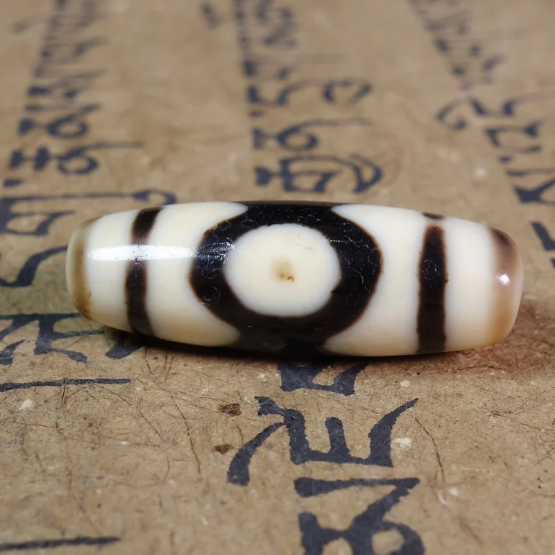 

Ancient Tibetan DZI Beads Old Agate Lotus 3 Eye Totem Amulet Pendant GZI #3445