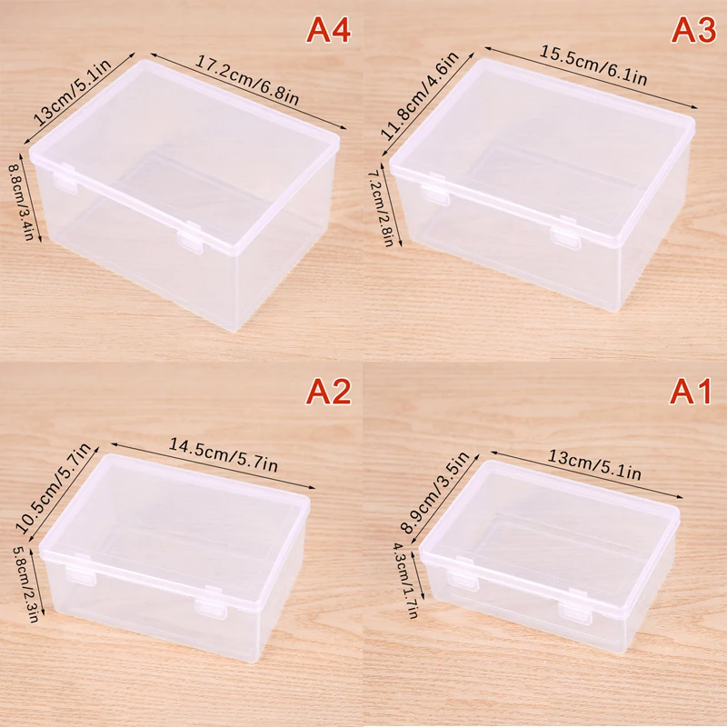 Transparent Plastic Storage Box Photocards Holder Desk Storage Organizer for Small Parts,Coins,Jewelry and Watch Accessories