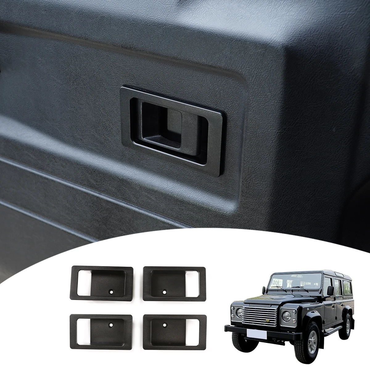 

Aluminum Alloy Sliver Fit For Land Rover Defender 90 110 130 2004-18 Inside Door Bowl Decoration Cover Defender Auto Parts