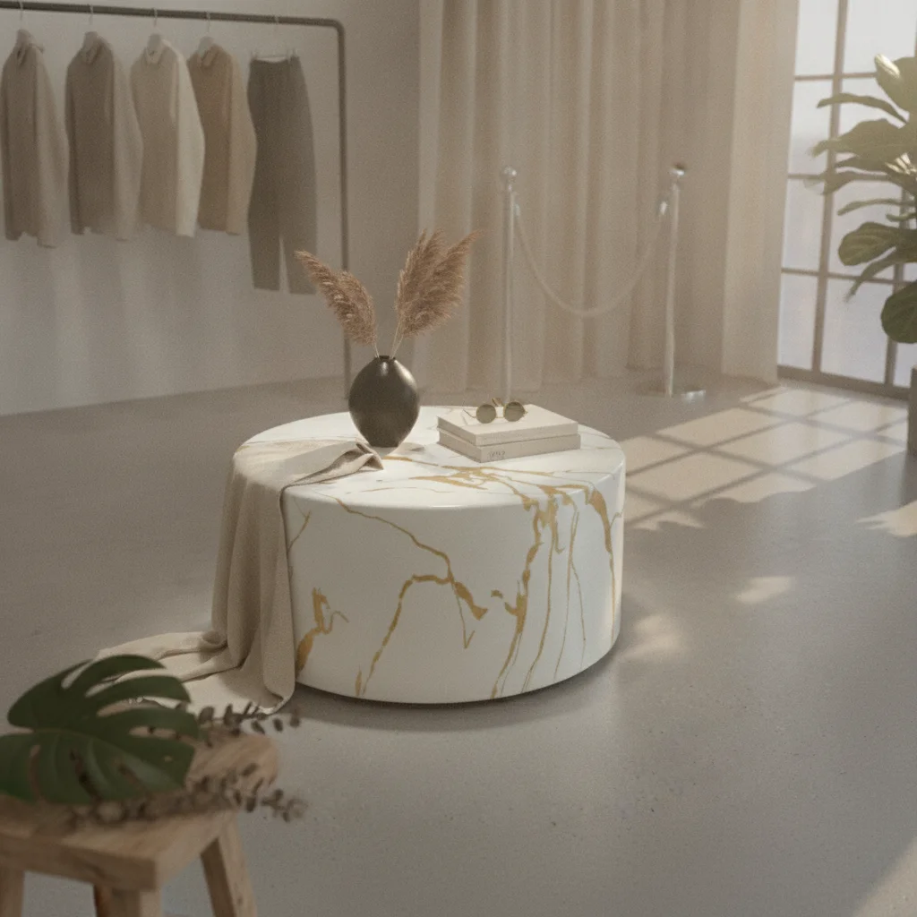 Round Display Pedestal Luxury Aesthetic Cylindrical Display Riser Centerpiece Base Versatile House Decoration Long-Lasting