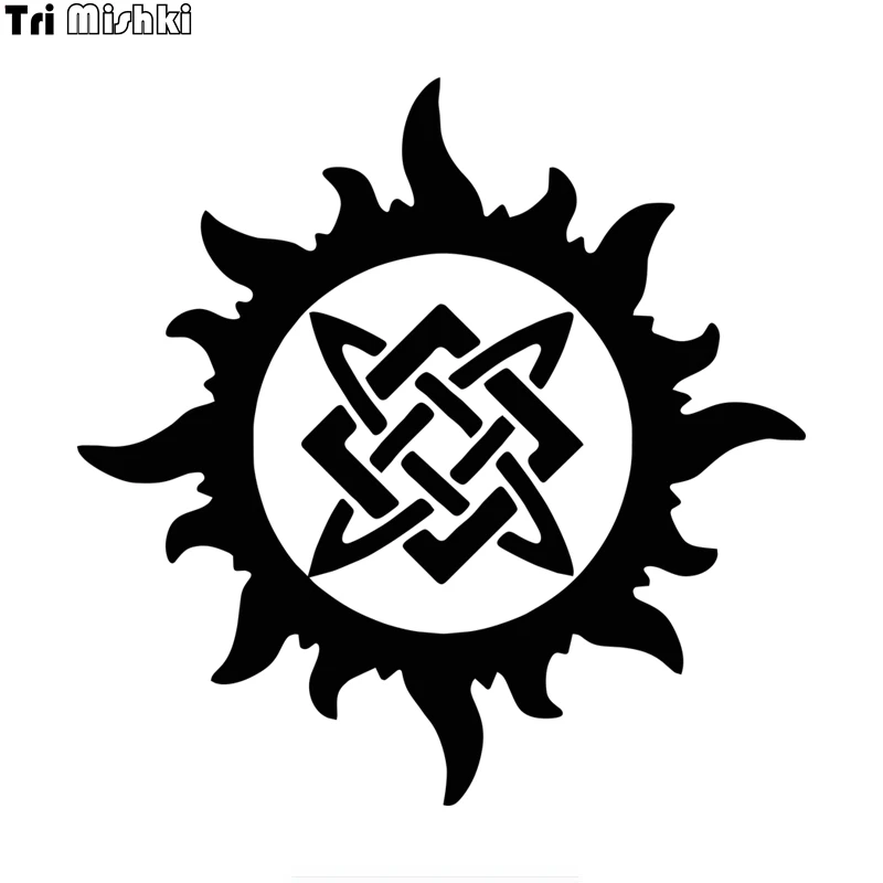 

Tri mishki HZX1347 Star of Svarog car sticker Vinyl Decals Waterproof sticker on Car Body Rear Window