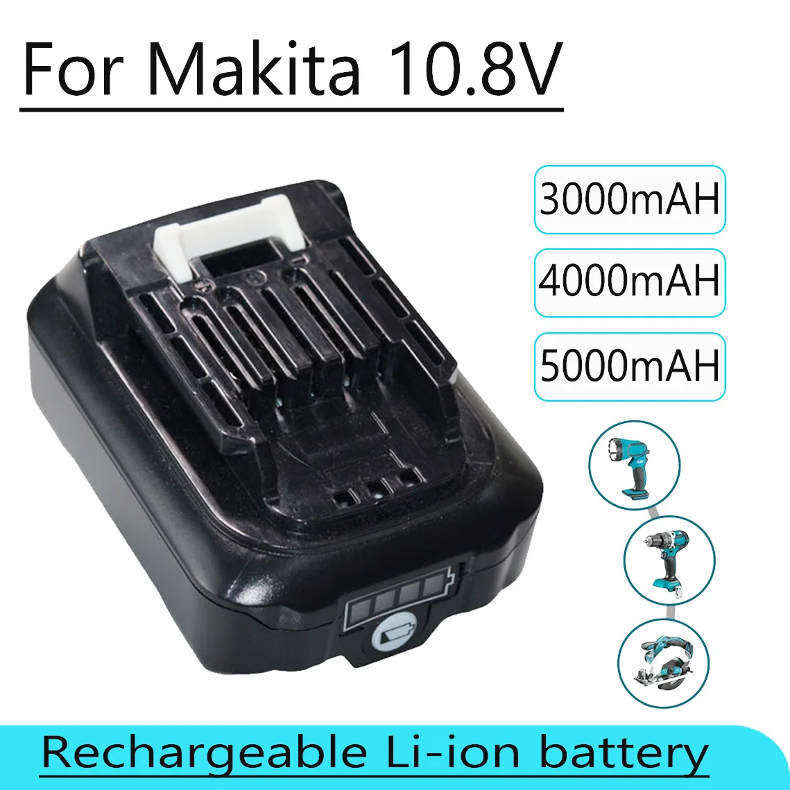 For Makita 10.8V 3.0/4.0/5.0Ah Li-ion Battery  BL1021B BL1041B BL1015B BL1020B BL1040B DC10WD Cordless Power Tools