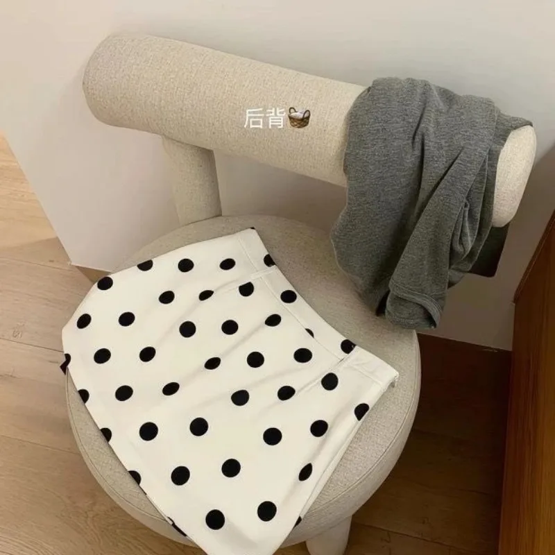 Women Summer Vintage Polka Dot A Line Skort High Waist Slim Casual Half Skirt Daily Wear