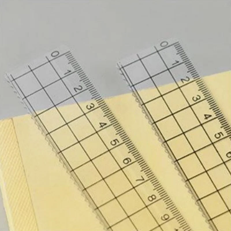 18cm Ruler Transparent Grid Measuring Ruler Portable Drawing Ruler For School Office Student Stationery Ruler