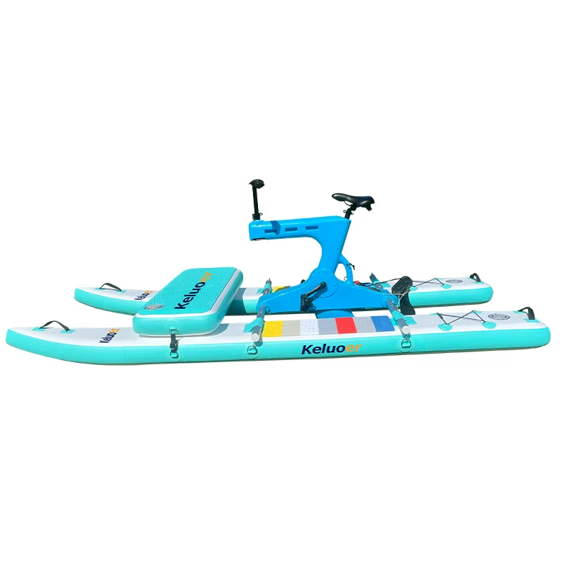 New arrival floating inflatable water bike outdoor floating surfing hydrofoil paddle pedal PVC boat pontoons