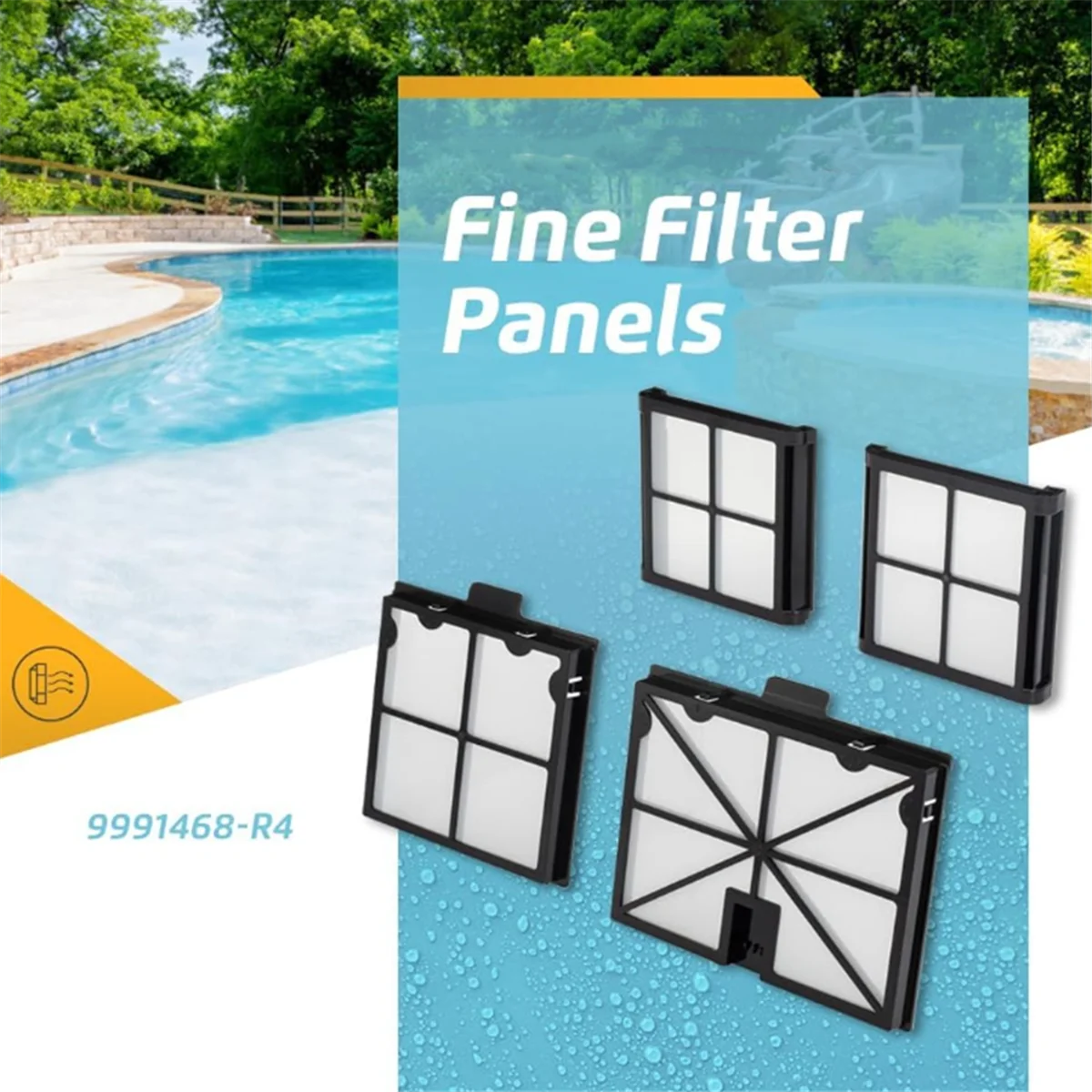 9991425 -Filtro de limpeza de piscina R4 para Dolphin Premier S50, S100, Active 10 Active 15 Filtro ultrafino de substituição robótica