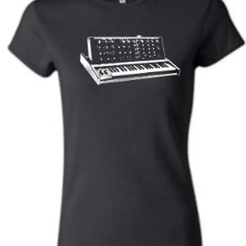 Women's Moog Company Early Synthesizer History Graphic T Shirt XS-2XL Black