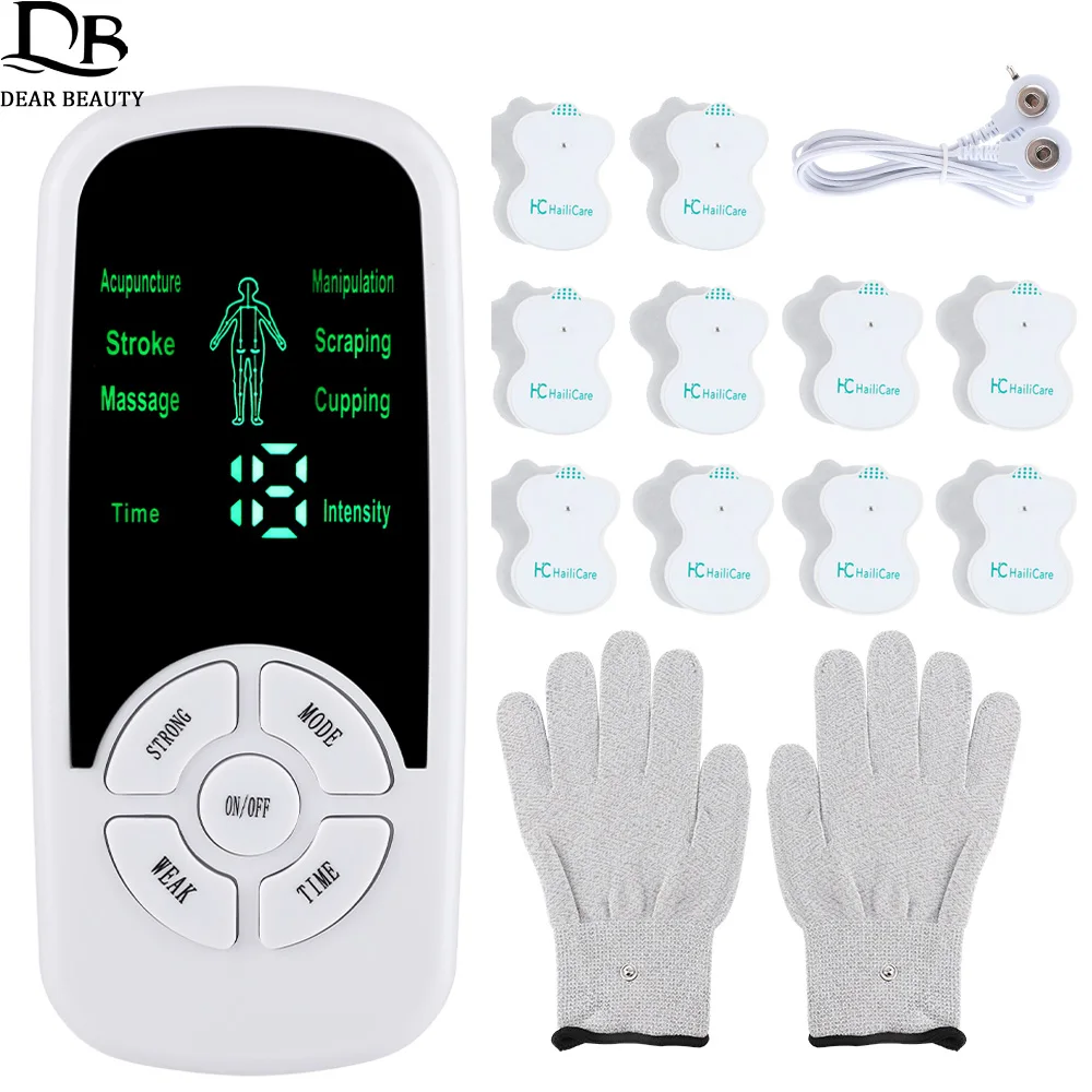 

EMS Pulse Electric Muscle Stimulator 20PCS Electrode Pads Patch Digital Tens Acupuncture Meridian Physiotherapy Body Massager