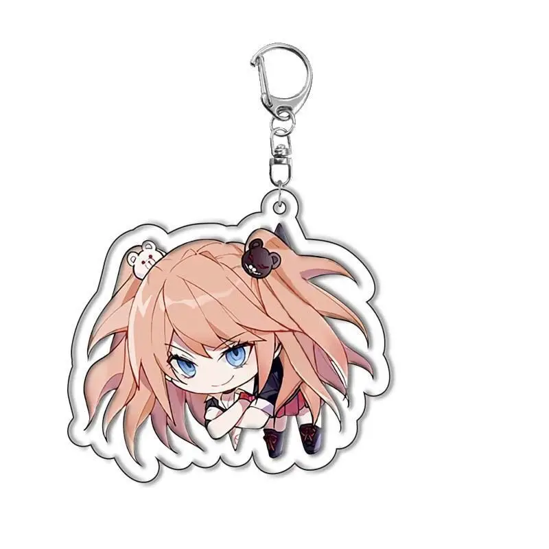 Danganronpa Q Version Anime Keychain Kokichi Oma Nagito Komaeda Acrylic Key Chain Woman Kawaii Bag Pendent Decor Toy Accessories