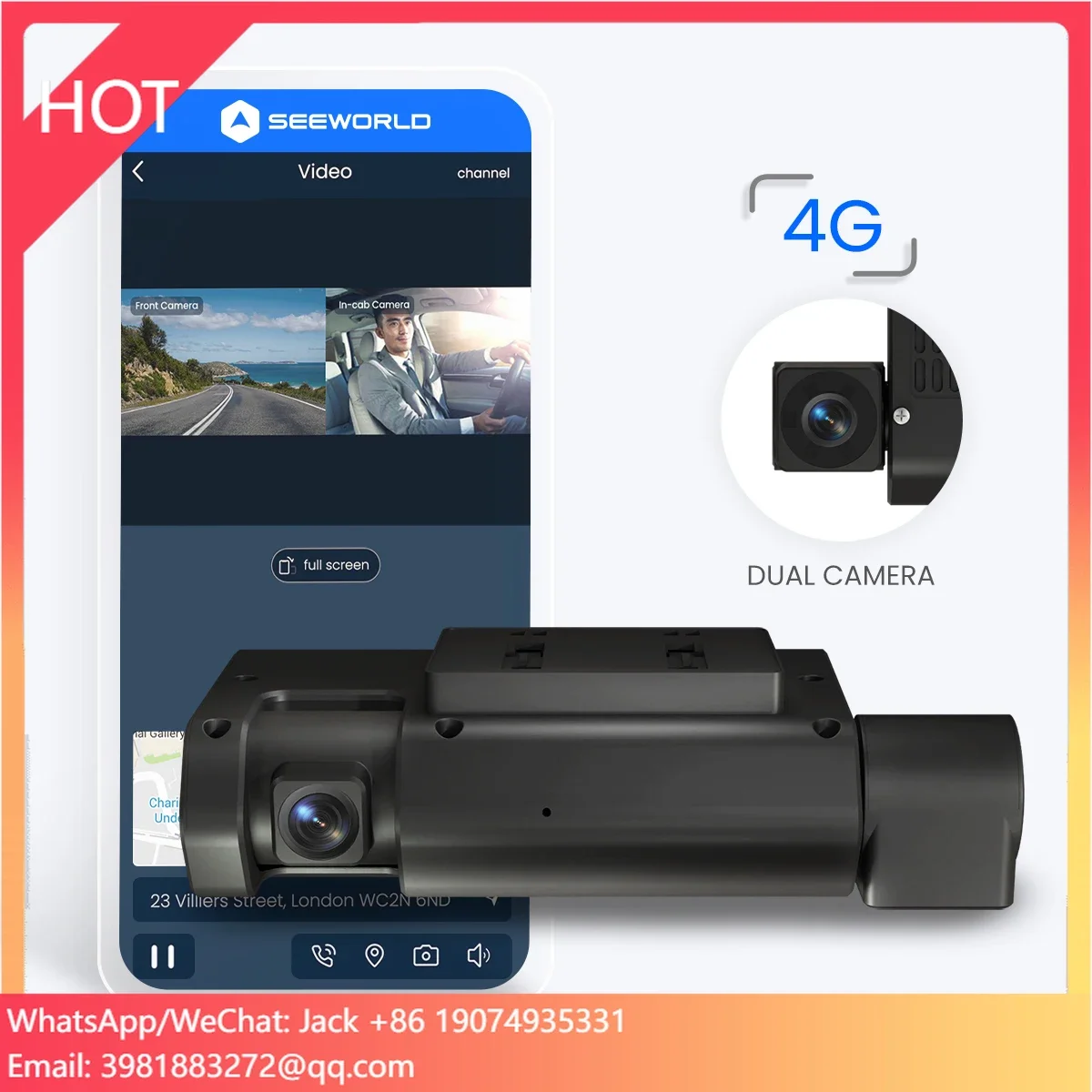 Hot Selling Universal Front And Inside 1080p Dual Camera Dash Cam Voiture Auto For Cars With APP