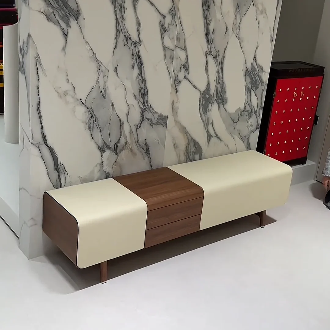 

*New Chinese Style Light Luxury Solid Wood Storage Ottoman Multi-Function Genuine Leather Entry Bedroom Living Room Sofa Bench
