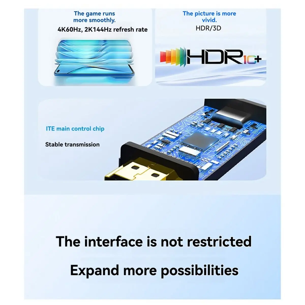 T28C Type-C Female to -Compatible Male Adapter HD 4K@60Hz Mobile Phone to Monitor Screen Mirroring Adapter Card