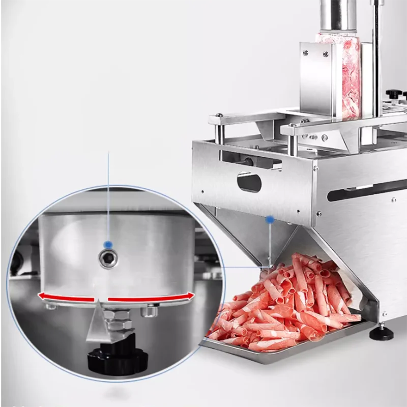 220V/110V Automatic Buffet Mutton Rolls Slicing Machine/ Frozen Beef   Sausage Meat Slicer