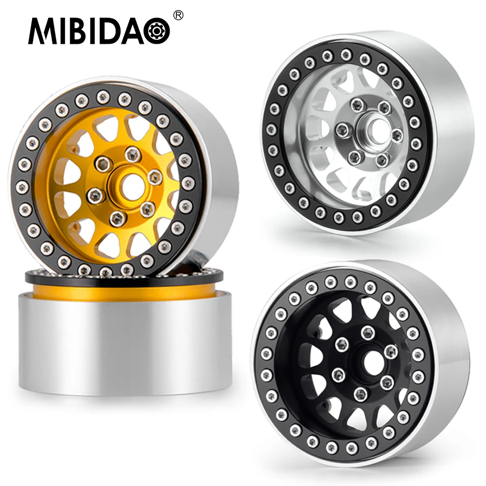 

MIBIDAO 4Pcs Metal 1.9inch Deep Dish Negative Offset 10mm Wheel Rims Hub for Axial SCX10 90046 TRX-4 1/10 RC Car Upgrade Parts