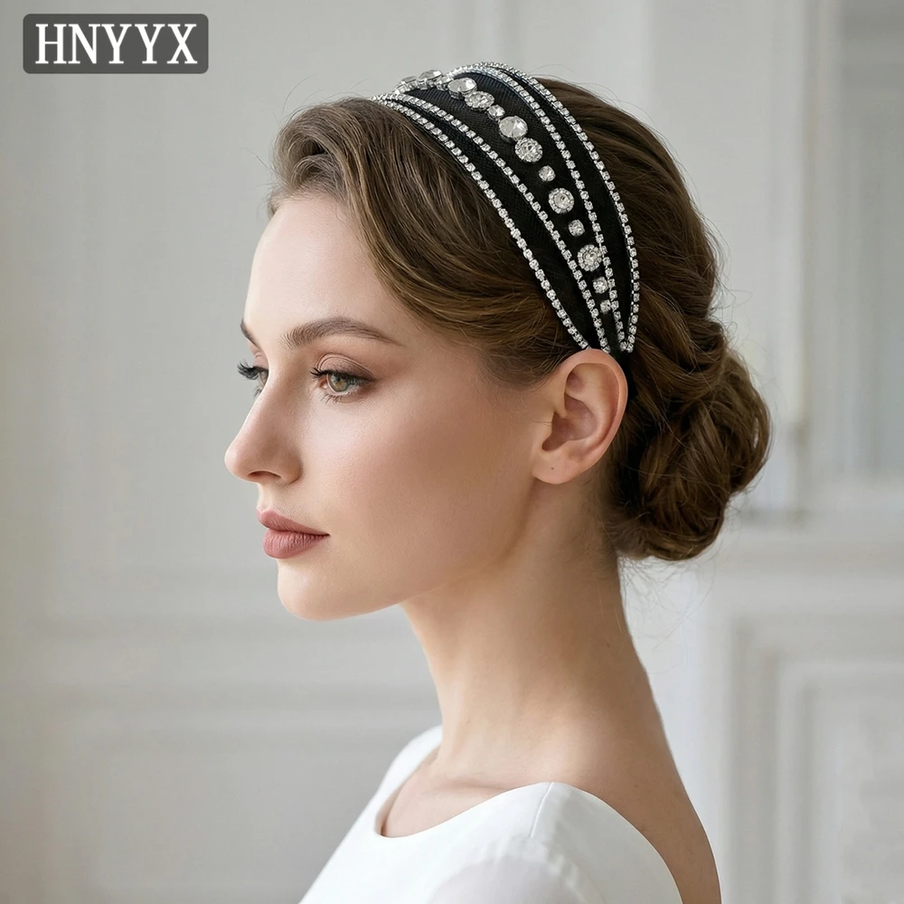 

YouLaPan Fashion Bridal Wedding Sparkly Wide Brimmed Rhinestone Head Hoop Hair Accessories Women Daily Party Headpiece YXA63