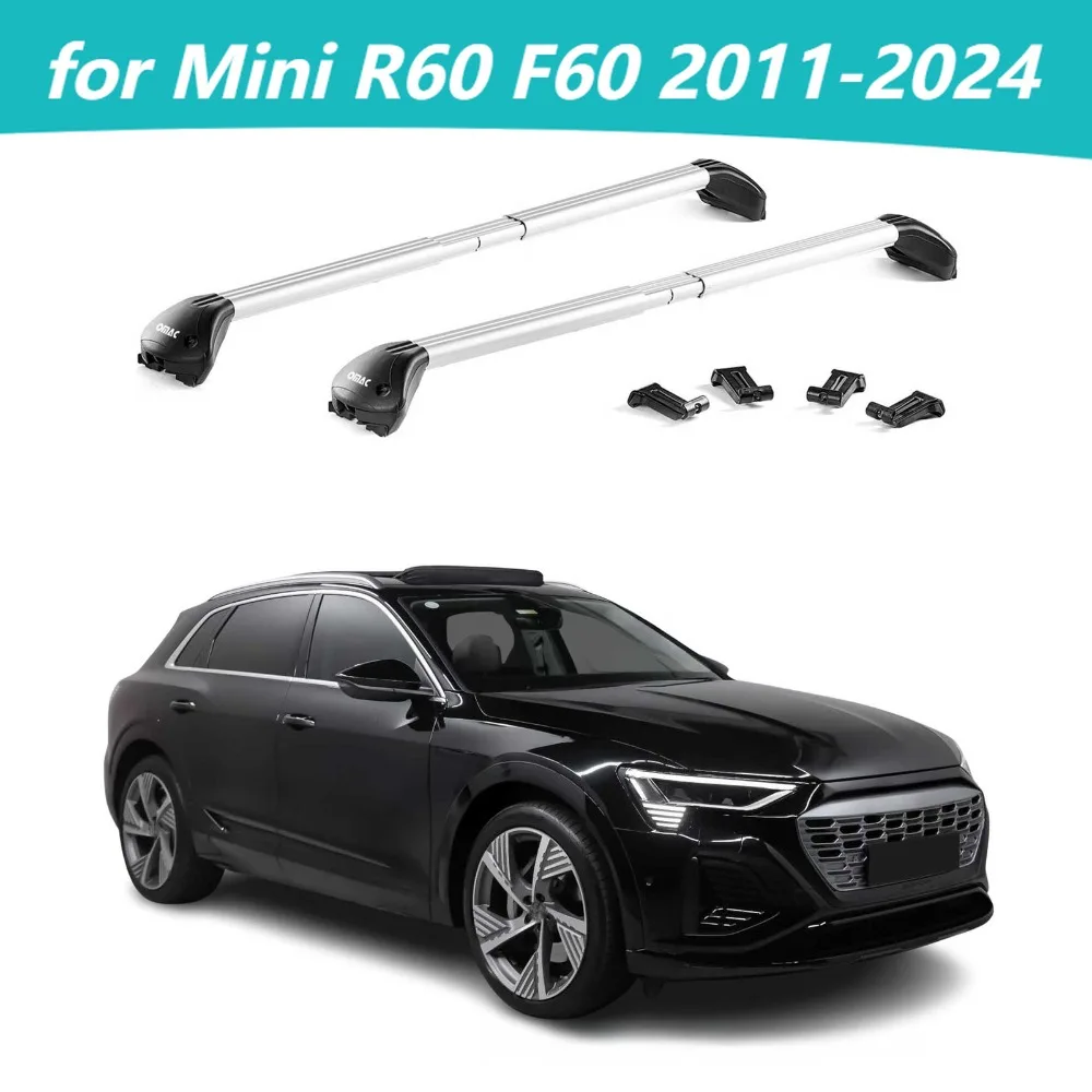 Enhance the car's luggage carrying capacity,Roof Rack Cross Bars for Mini Cooper Countryman R60 F60 2011-2024 Alu Silver 2x