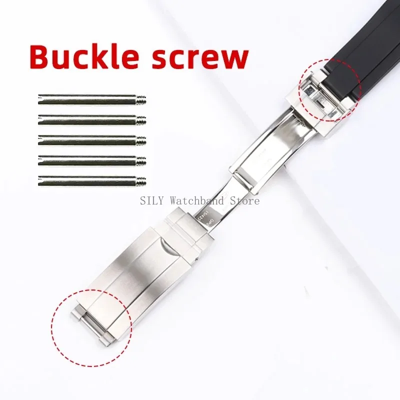 for Rolex Watch Buckle Screws Rod Stainless Steel Watch Strap Clasps Pin ConnectorsMetal Connector Folding Button Slotted Screw