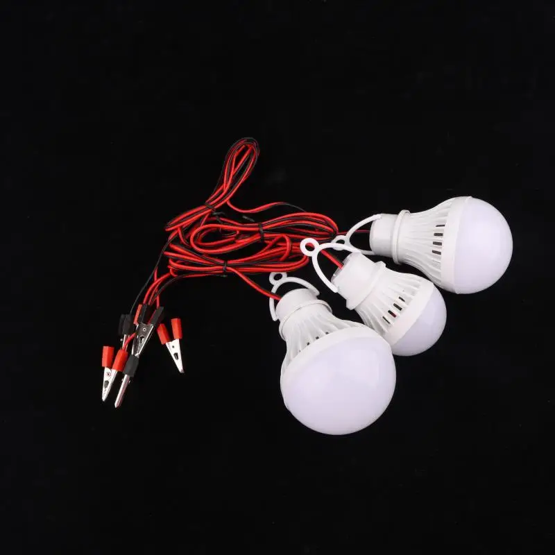 Led Light Bulb DC 12V 3W 5W 7W With 1.2M Wire Led Lamp Camping Light With Wire Clamp Easy Installation