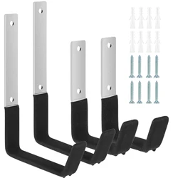 4Pcs Garage Utility Hook Set Wall Mounted Garage Storage Hanger Hook with Screws Steel L-Shape Power Tool Wall Hanger Anti-Slip