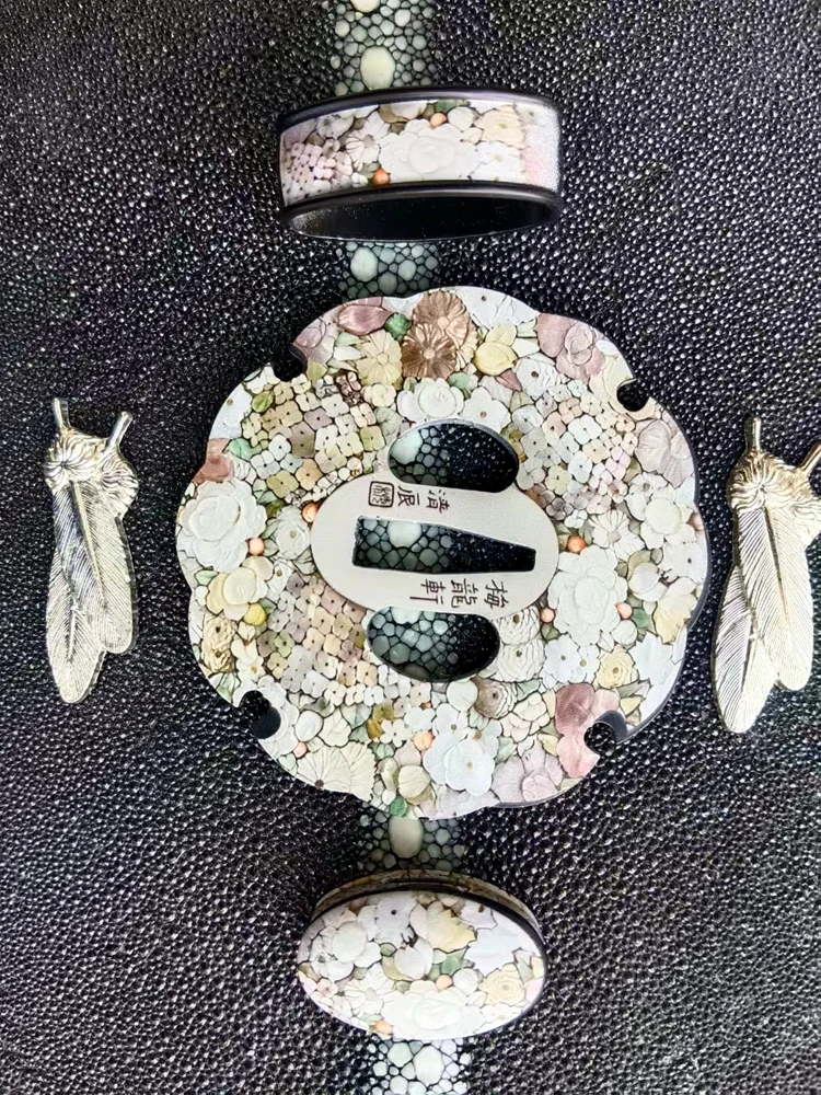 5 uds espada ajuste decoración del hogar protector de hoja Tsuba Kashira Fuchi Menuki pinturas de hierro para Japón borde samurái Kataba Sabre