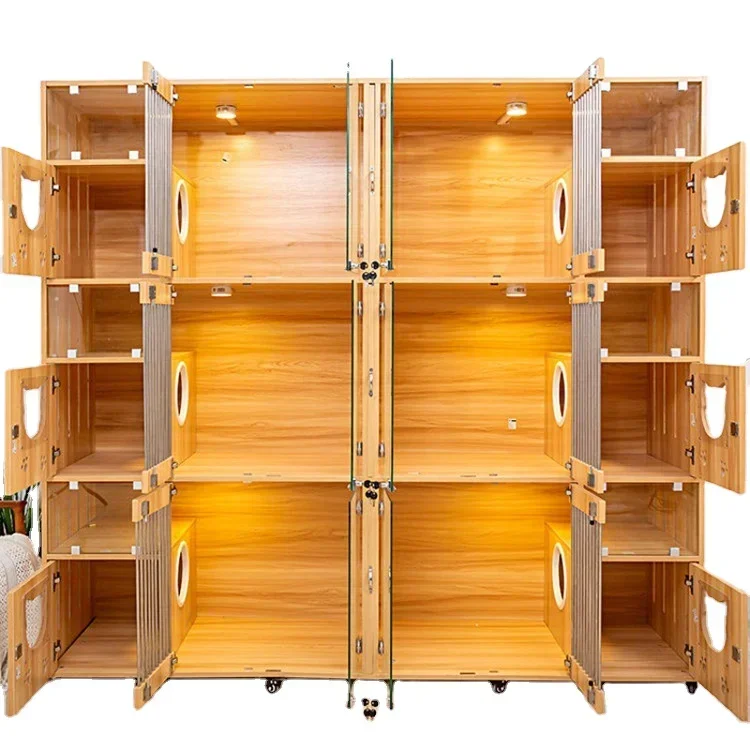 TTChina Petsproofing Best Selling Cage Cat Dog Veterinary Solid Wood Vet Cages Factory Supply Cat Dog Isolation Cage Box