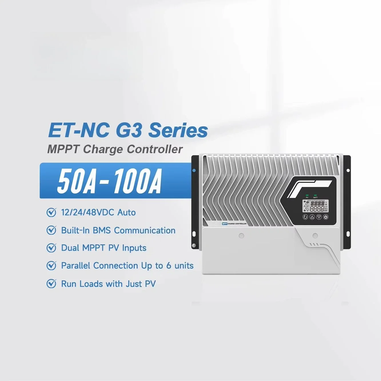 Venta al por mayor Controlador de carga solar MPPT 50A ET5420NC G3 Regulador de panel solar Controlador de cargador de batería 48V 24V 12V 50 Amp