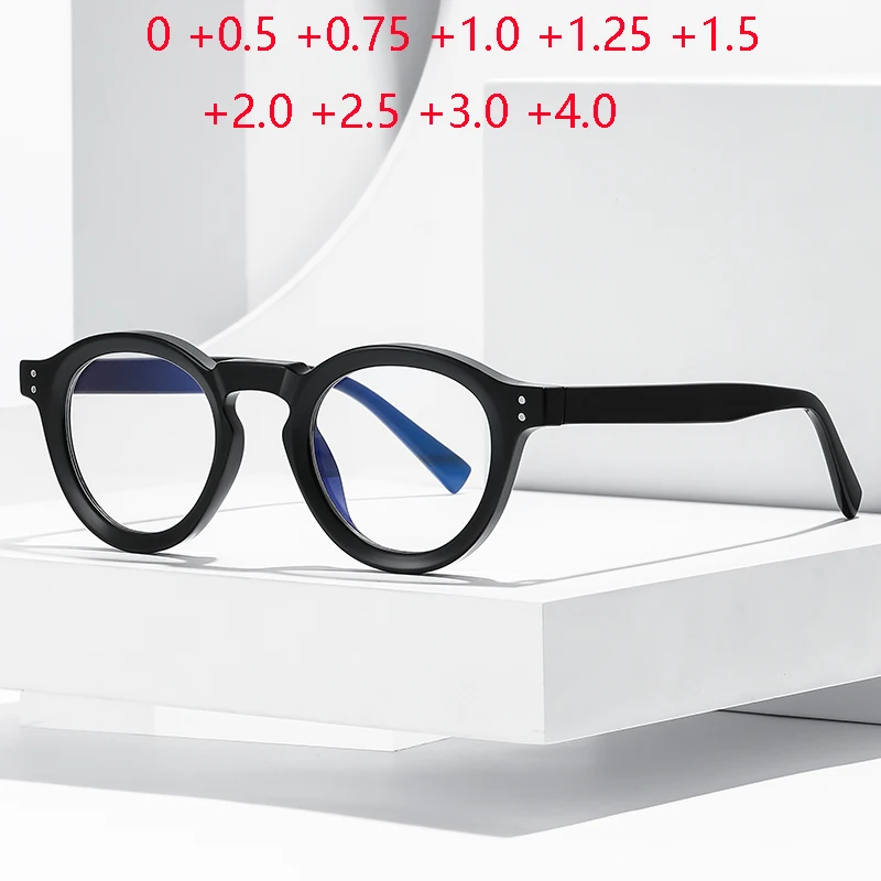 0 +0.5 +0.75 To +4 Classic Blue Light Blocking Reader Glasses Magnifier Vintage Plus Degree Prescription Spectacles For Elderly