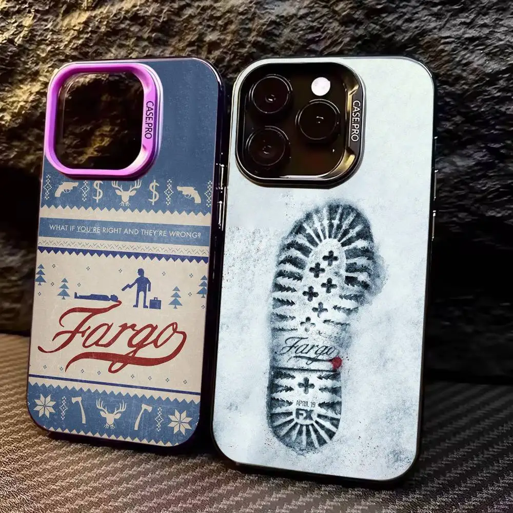 

TV F-Fargo Phone Case For iPhone17,16,15,14,13,12,11 Plus,Pro Max Colored Silver Plated Inside Cover