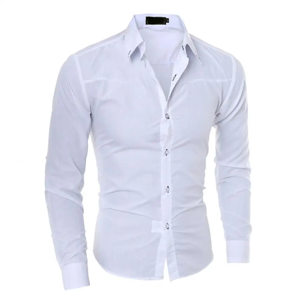 Men\'s Luxury Casual Formal Shirt Long Sleeve Slim Fit Male Short Long Sleeve Shirt White Branded Men\'s Clothing 5XL Vintage