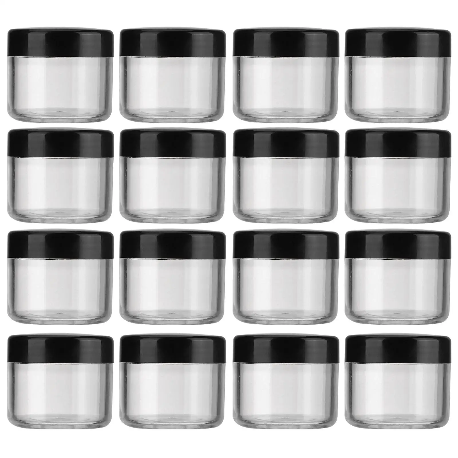

20 Pcs Empty Jars 20g Plastic Containers Black Storage Travel Size Creams Lotion Shampoo Conditioner Dispenser
