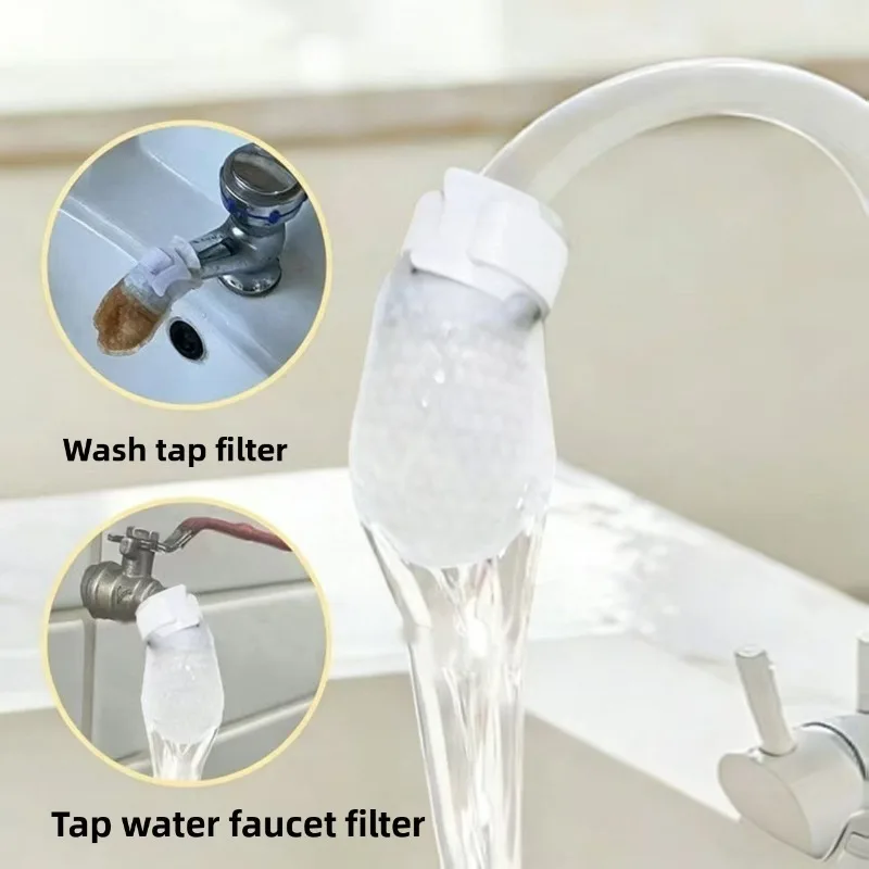 1-10Bags Thick Universal Sediment Filter for Faucet Anti Splash Removes Rust Sediment Chlorine for All Household Water Softener