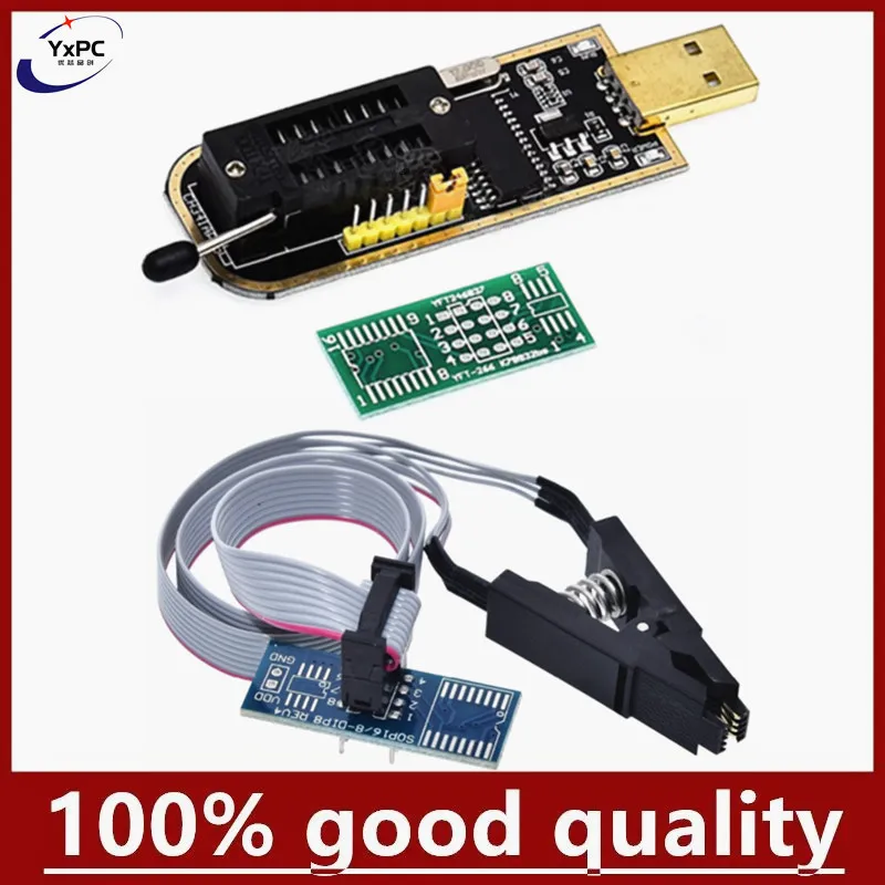 CH341B 24 25 Series EEPROM Flash BIOS USB Programmer Mainboard Routing LCD Module 93CXX/25CXX /24CXX SOP8 chip burning test clip