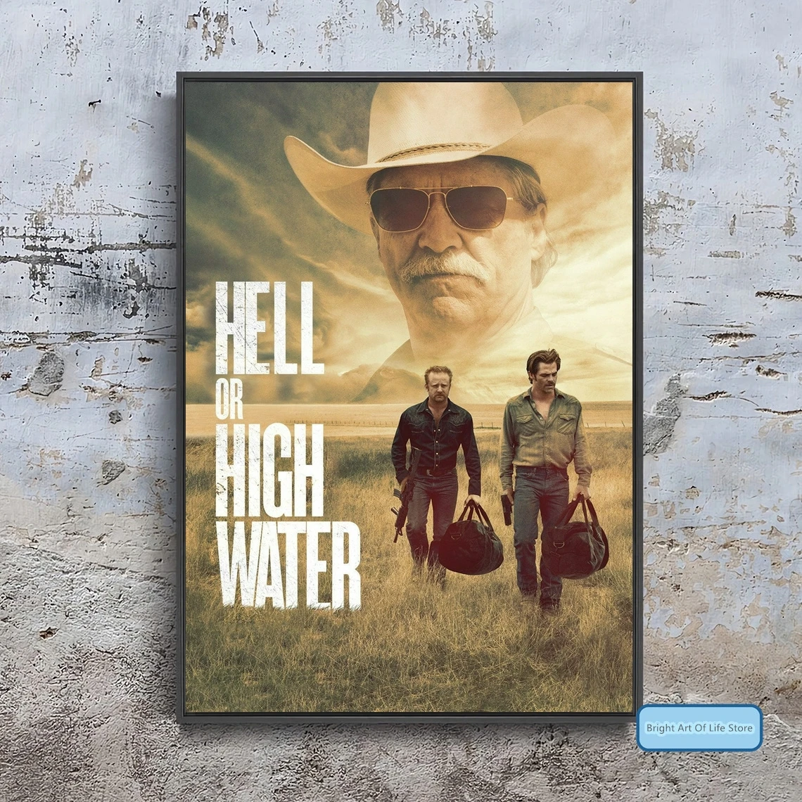 Hell or High Water Movie Poster Cover Photo Print Canvas Wall Art Home Decor (Unframed)