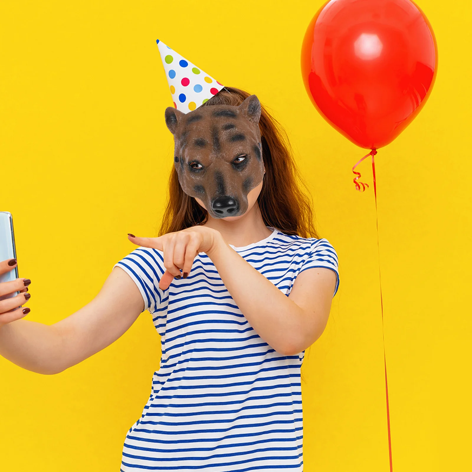 Animal Bear Mask Pu Material Reusable Comfortable For Masquerade Party Festival Carnival Cosplay Dance Show Bear Head Mask