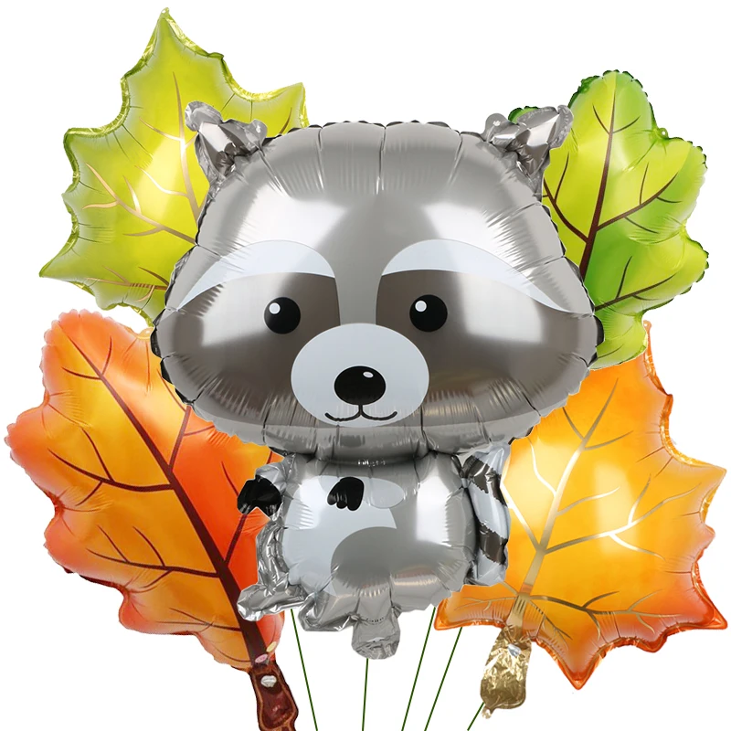 Fox Hedgehog Raccoon Squirrel Animal Foil Balloons Birthday Woodland Forest Theme Party Decor Baby Shower Birthday Party Decors