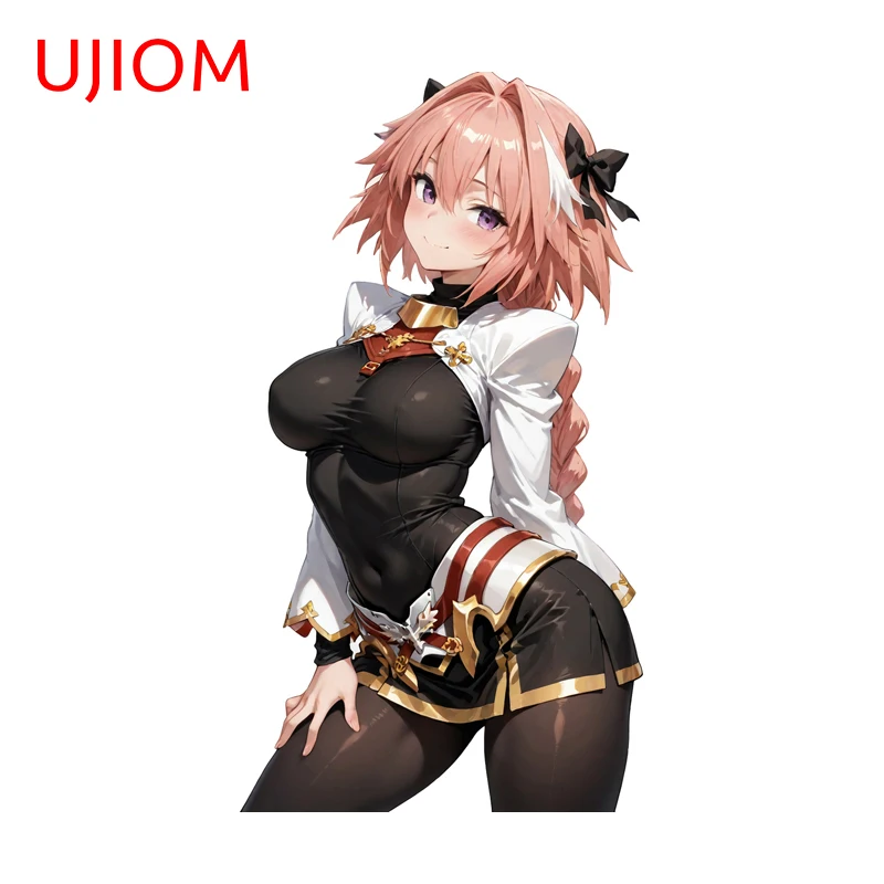 UJIOM Chic Form-Fitting Astolfo Wall Sticker Alluring Curvy Sunscreen Decal Great For Suitcase Refrigerator Toilet Stickers