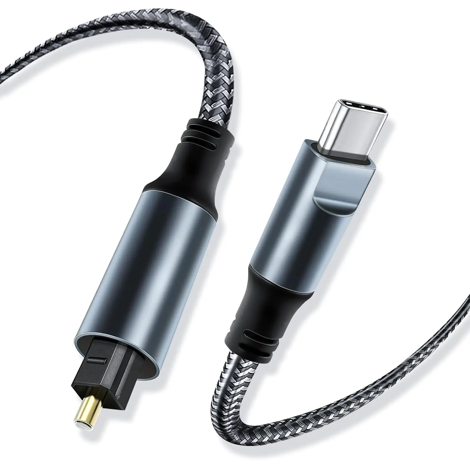 Braided USB-C to Optical Audio Cable USB C Optical Cable with Plated Connector for /Soundbar,Speakers & Home Theater Systems