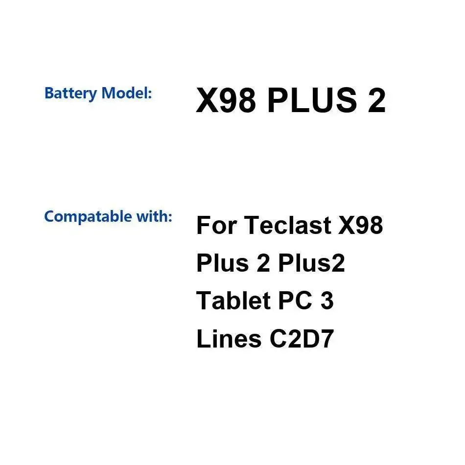 

Надежная замена блока питания 10000 мАч для Teclast X98 Plus 2 Plus2, планшетный ПК, 3 линии C2D7, аккумулятор для ноутбука