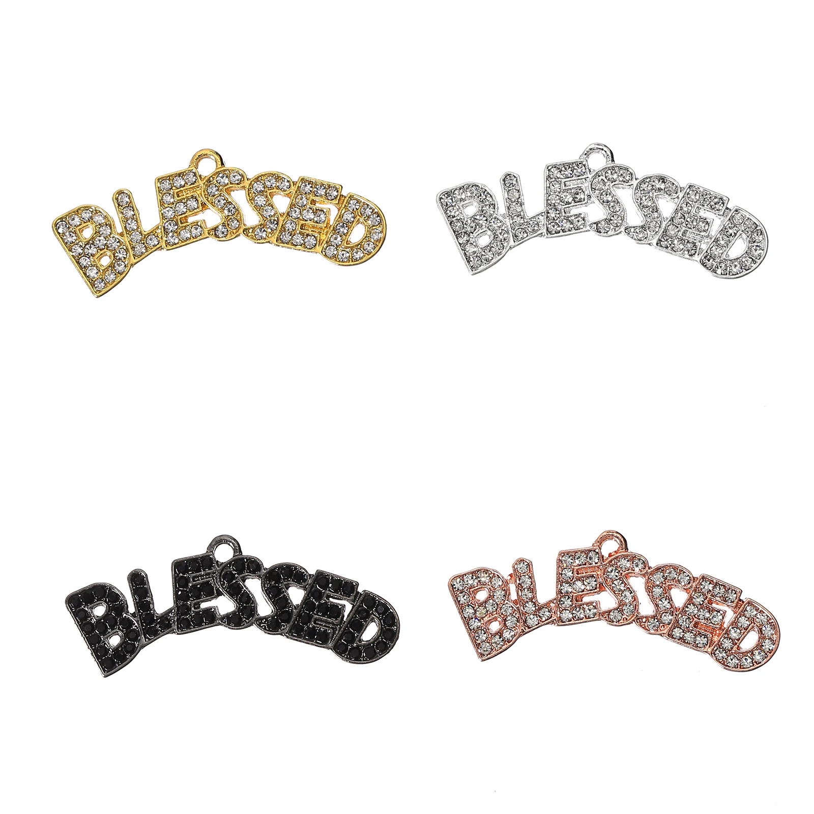 10pcs Aolly Letter BLESSED Charms for DIY Bracelet Bangle Making LTC0443-LTC0446